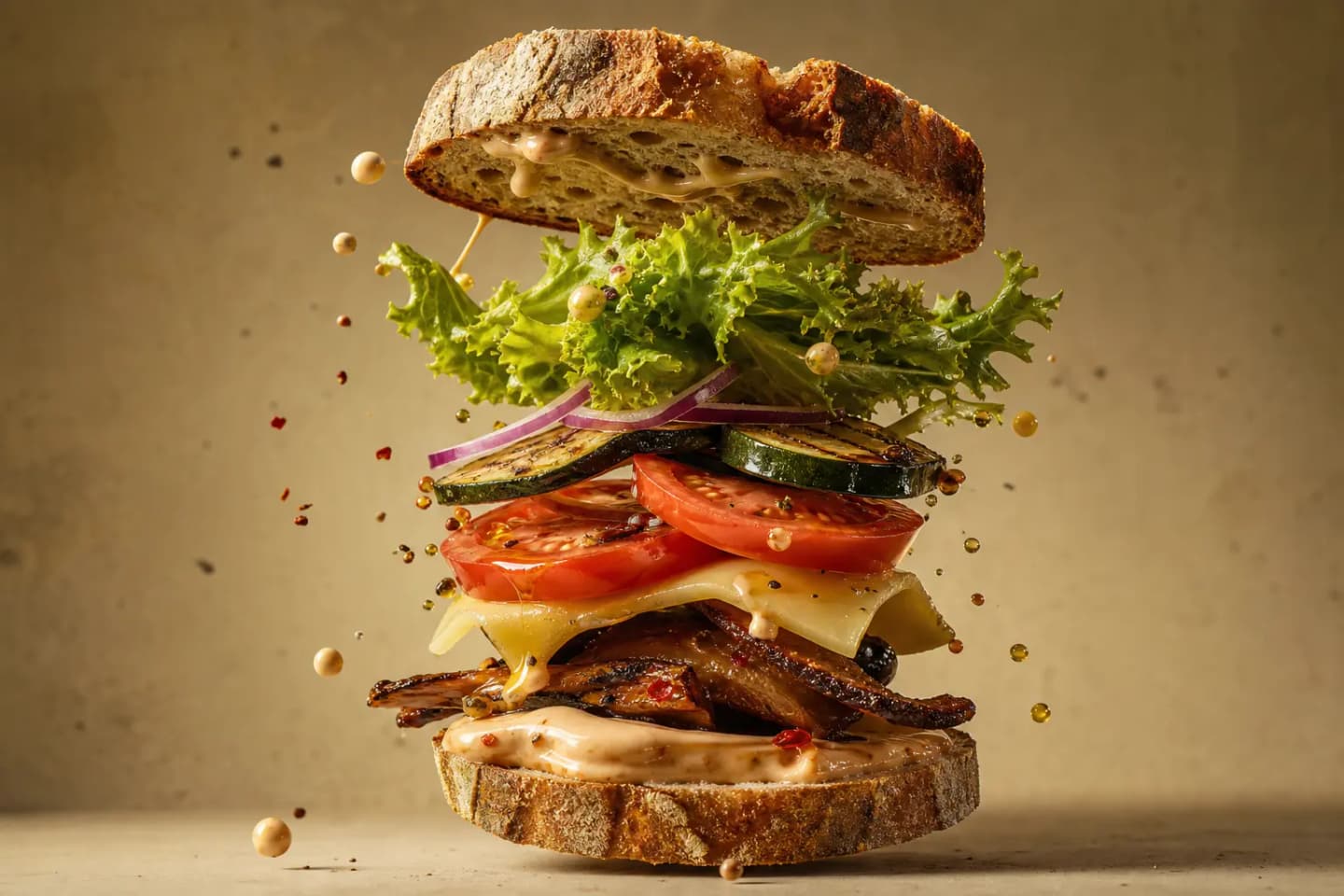 Fotografía gastronómica en un bento redimensionable de Gridwow